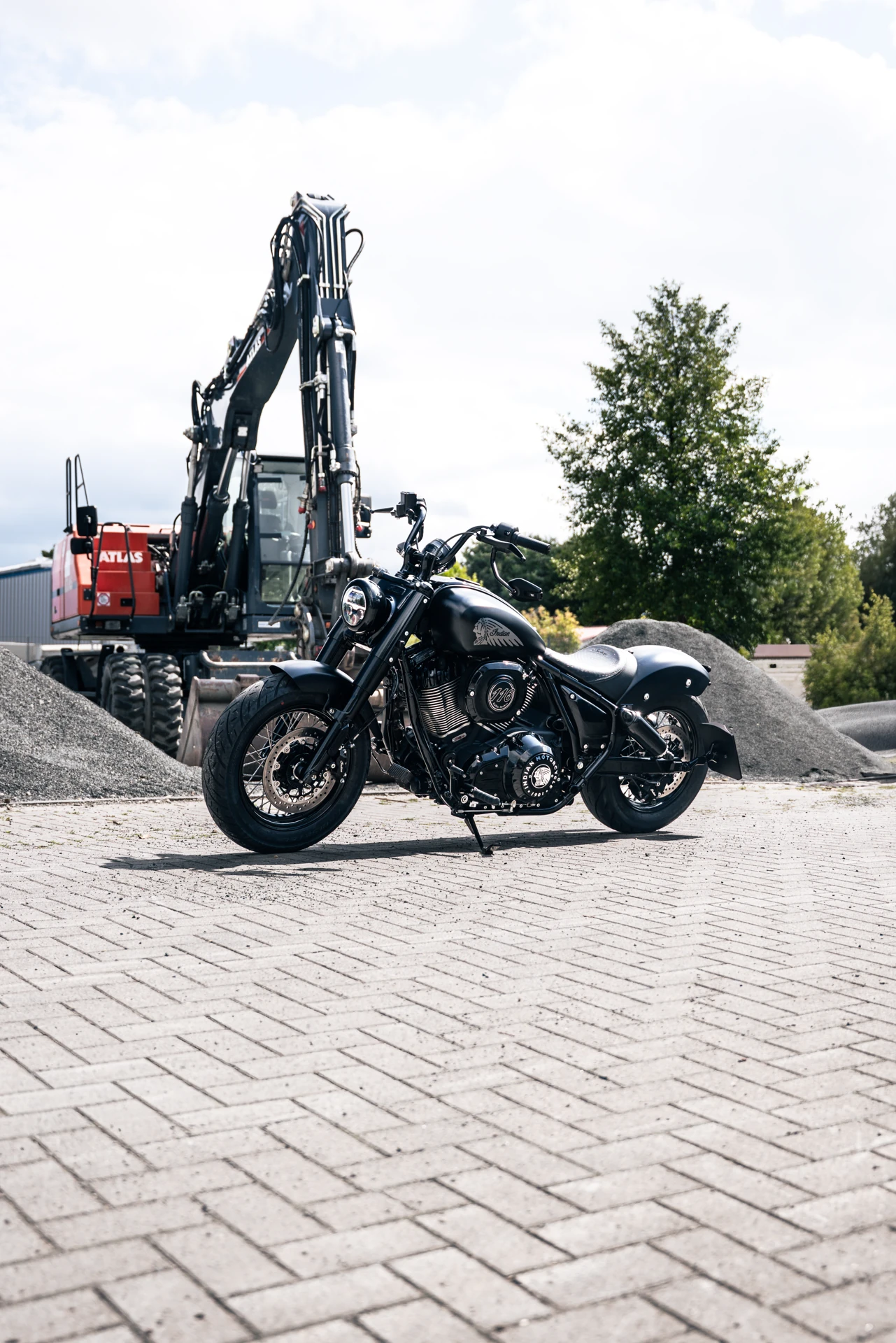 Schwarzes Indian-Motorrad – Aufnahme aus dem persönlichen Ampel-Bestand