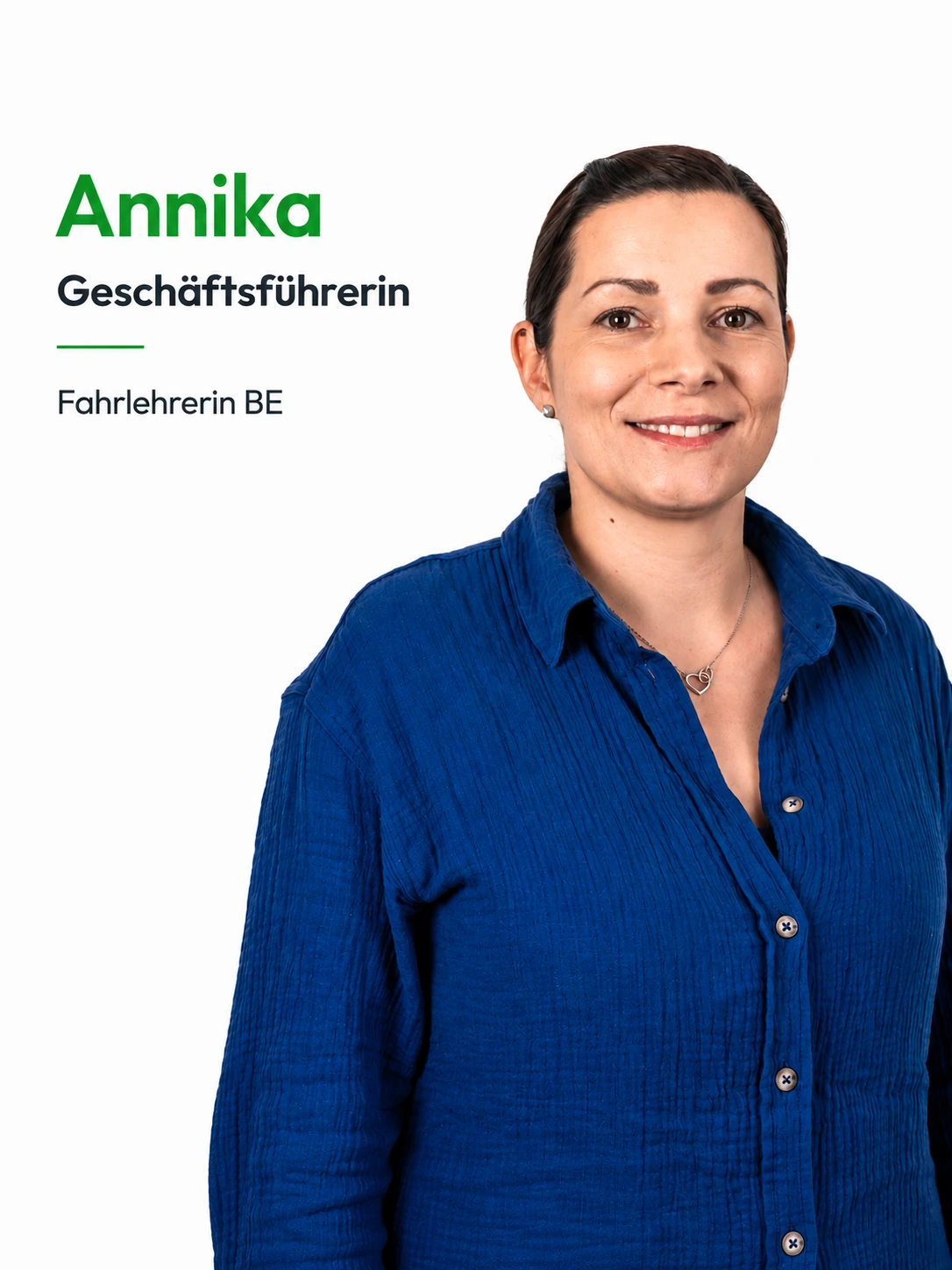 Teamkarte von Annika – Geschäftsführerin – Fahrlehrerin BE