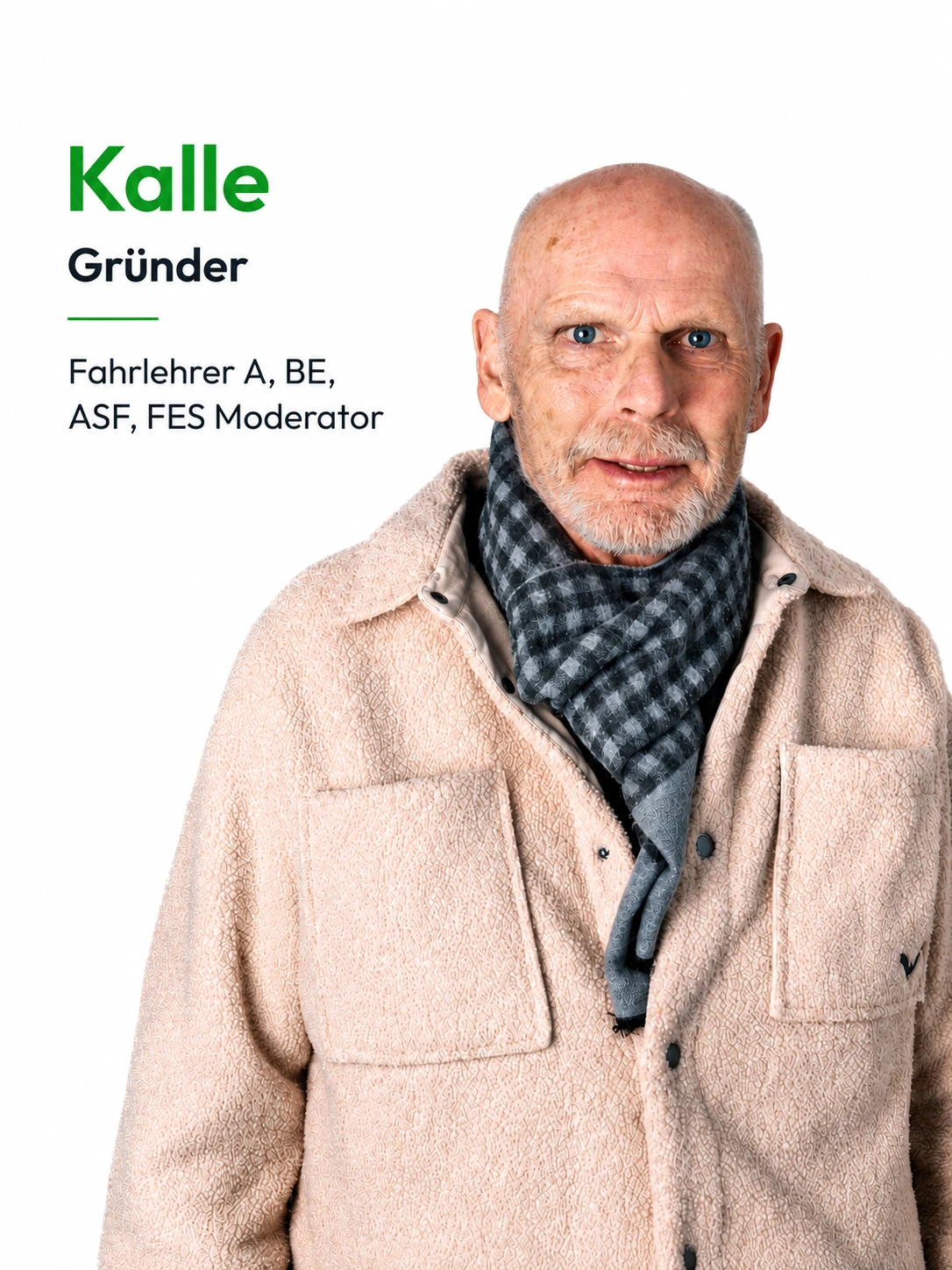 Teamkarte von Kalle – Gründer – Fahrlehrer A, BE · ASF- und FES-Moderator
