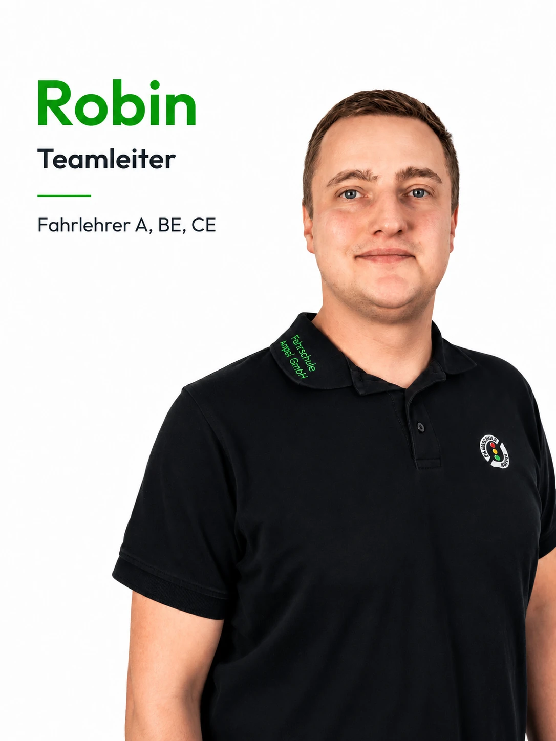 Teamkarte von Robin – Teamleiter – Fahrlehrer A, BE, CE